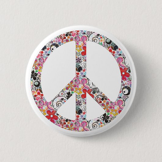 Flower Power Frieden I Button (Vorderseite)