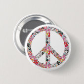 Flower Power Frieden I Button (Vorne & Hinten)