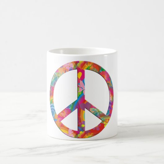 Flower Power Frieden Kaffeetasse (Mittel)