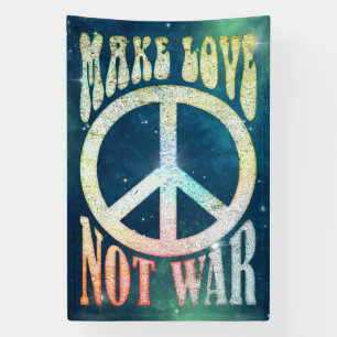 Flower Power Frieden - Macht Liebe nicht Krieg 1 Banner