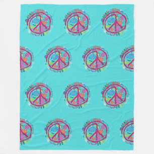 Flower Power Friedens-Kombination 1 Fleecedecke