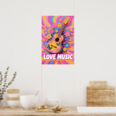 Flower Power Gitarre Pop Art Poster (Küche)