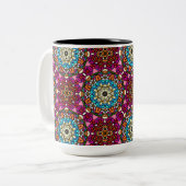 Flower Power Groovy Garden Zweifarbige Tasse (Vorderseite Links)