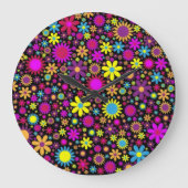 Flower Power Große Wanduhr (Vorderseite)