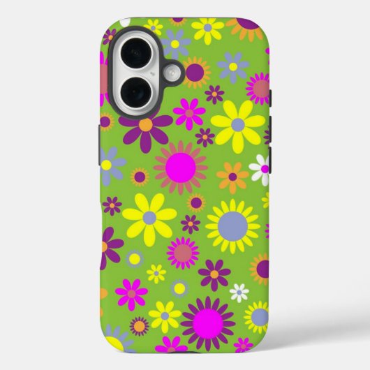 Flower Power Hellgrün Case-Mate iPhone Hülle (Rückseite)