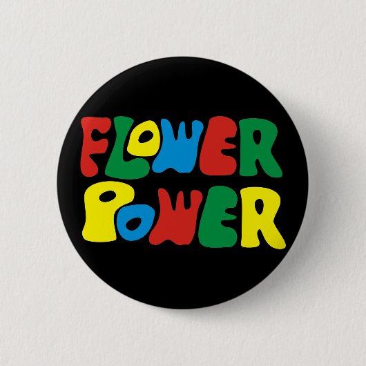 Flower Power Hippie Button (Vorderseite)