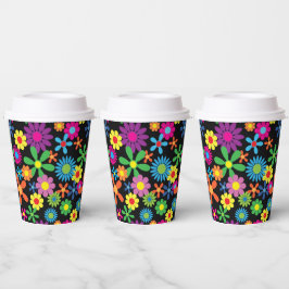 Flower Power Hippie Pappbecher