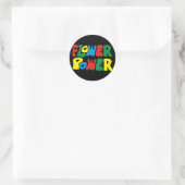 Flower Power Hippie Runder Aufkleber (Tasche)