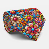 Flower Power Hippie-Schlips Krawatte (Gerollt)