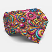 Flower Power Hippie-Schlips Krawatte (Gerollt)