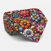 Flower Power Hippie Schlips Krawatte (Gerollt)
