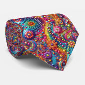 Flower Power Hippie Schlips Krawatte (Gerollt)