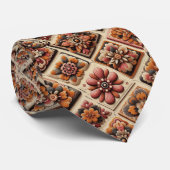 Flower Power Hippie Schlips Krawatte (Gerollt)