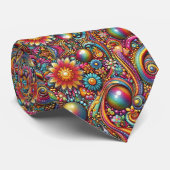 Flower Power Hippy-Schlips Krawatte (Gerollt)