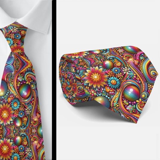 Flower Power Hippy-Schlips Krawatte