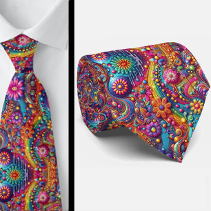 Flower Power Hippy-Schlips Krawatte