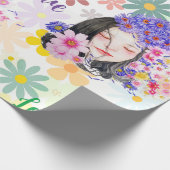 Flower-Power-Mädchen-Power Geschenkpapier (Ecke)