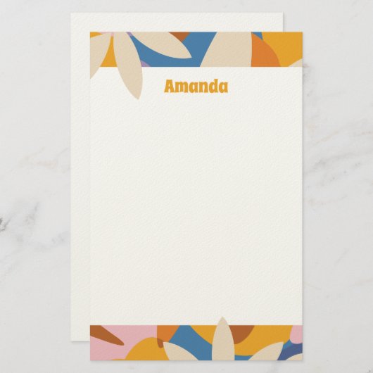 Flower Power Notepad Briefpapier (Vorne/Hinten)