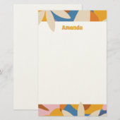 Flower Power Notizblock Briefpapier (Vorne/Hinten)
