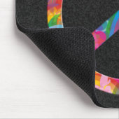 Flower Power Peace | Black Splatt Mousepad (Ecke)