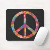 Flower Power Peace | Black Splatt Mousepad (Mit Mouse)