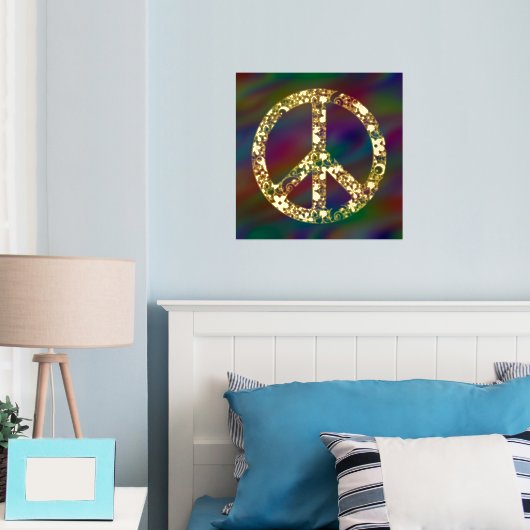 Flower Power Peace Sign 1 Foliendrucke (In Situ (Schlafzimmer))