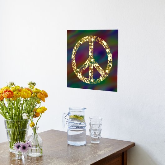 Flower Power Peace Sign 1 Foliendrucke (Ablage(Küche))