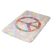 Flower Power Peace Sign I + your backgr & ideas Badematte (Schrägansicht)