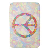 Flower Power Peace Sign I + your backgr & ideas Badematte (Vorderseite Vertikal)