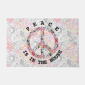 Flower Power Peace Sign I + your backgr & ideas Fußmatte (Vorderseite)