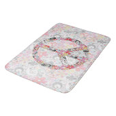 Flower Power Peace Sign II + your backgr & ideas Badematte (Schrägansicht)