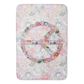 Flower Power Peace Sign II + your backgr & ideas Badematte (Vorderseite Vertikal)