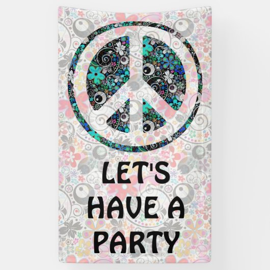 Flower Power Peace Sign II + your backgr & ideas Banner (Vertikal)