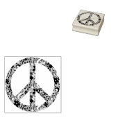 Flower Power Peace Sign II + your backgr & ideas Gummistempel (Stempel)