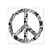 Flower Power Peace Sign II + your backgr & ideas Gummistempel (Prägung)
