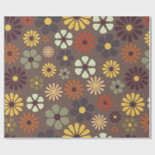 Flower Power Retro Hippie Blumen Geschenkpapier (Flach)