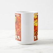 Flower Power Retro Whimsical Cat Personalized Kaffeetasse (Mittel)