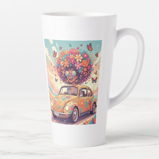 Flower Power Ride Latte Mug Milchtasse (Rechts)