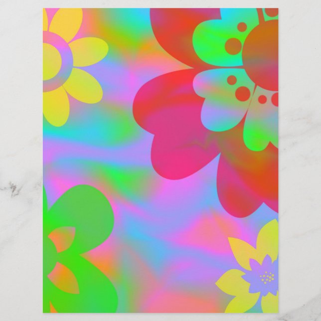Flower Power Scrapbook Papier (Vorderseite)