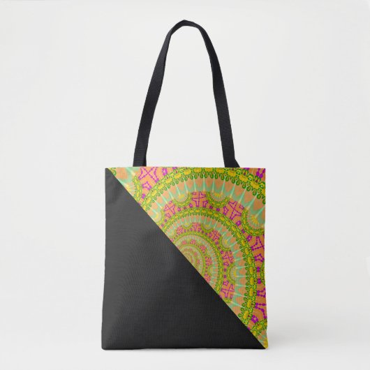Flower Power Spirale SONNIG Tasche (Vorderseite)