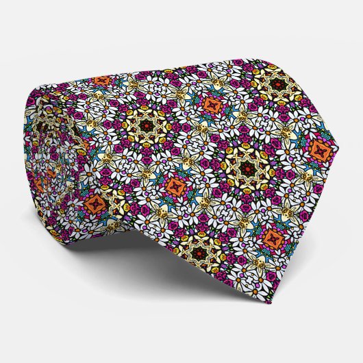 Flower Power V Neck Tie Krawatte (Gerollt)
