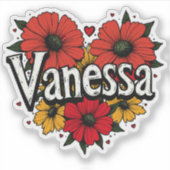 Flower Power Vanessa 2 Aufkleber (Vorderseite)