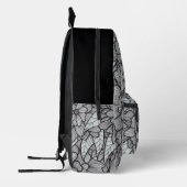 Flower Print Backpack With White Gray Black Art Bedruckter Rucksack (Links)