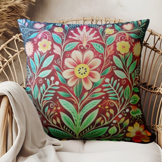 Flower Red Throw Kissen (Von Creator hochgeladen)