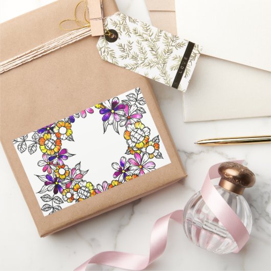 Flower Ring Rechteckiger Aufkleber (Schenken)