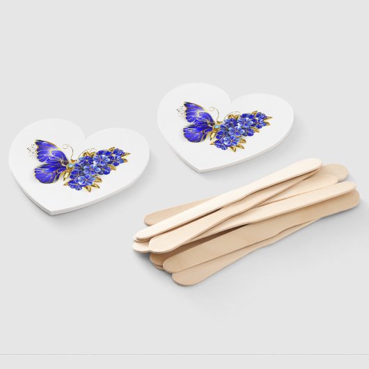 Flower Sapphire Butterfly Fächer (Non-assembled)