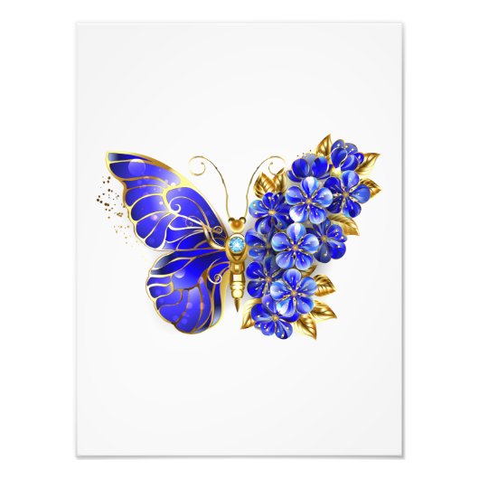 Flower Sapphire Butterfly Fotodruck (Vorne)