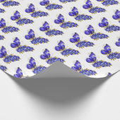 Flower Sapphire Butterfly Geschenkpapier (Ecke)