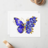 Flower Sapphire Butterfly Mitteilungskarte (Vorderseite/Rückseite Beispiel)
