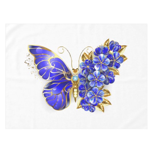 Flower Sapphire Butterfly Tischdecke (Vorderseite (Horizontal))